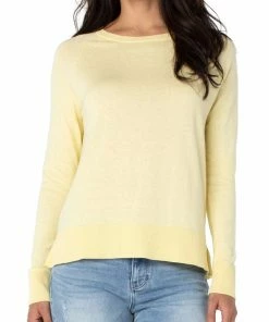 Liverpool Los Angeles Raglan Sweater With Side Slits
