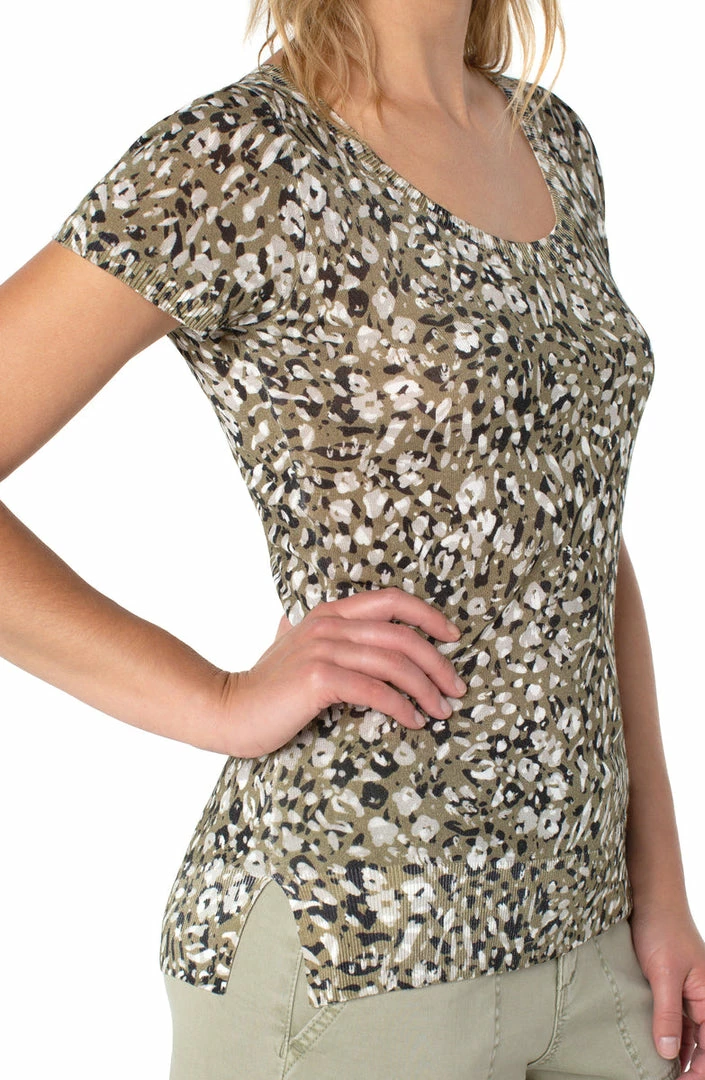 Liverpool Los Angeles Printed Scoop Neck