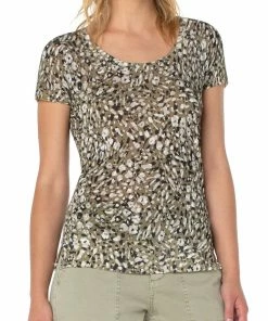 Liverpool Los Angeles Printed Scoop Neck